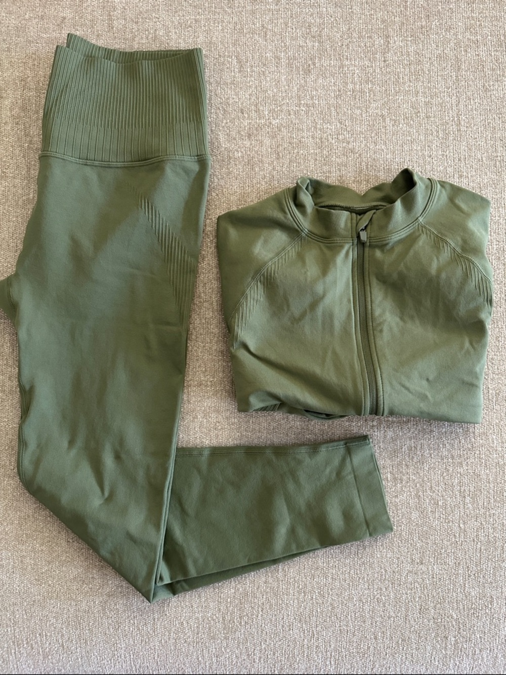 JoyLab Olive Green High-Waist Leggings with Zip Jacket
